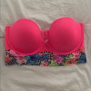 VS pink bralette pink and floral